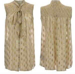 Liu Jo Gold Tan Sleeveless Blouse Size 42 M